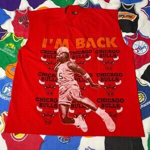 Vintage 90s NBA Michael Jordan Chicago Bulls Basketball Cut Off Tee